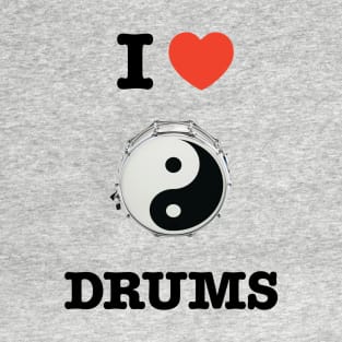 I Love Drums Yin Yang T-Shirt